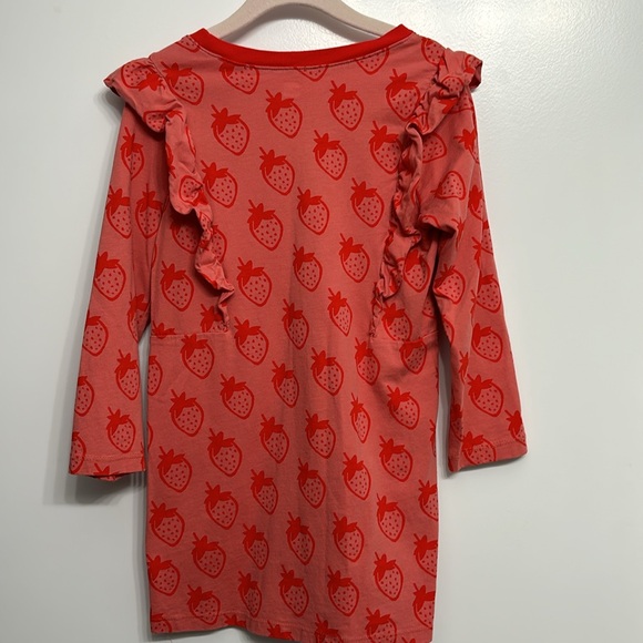 Tea Collection- strawberry long sleeve dress. Size 5 - Picture 2 of 4